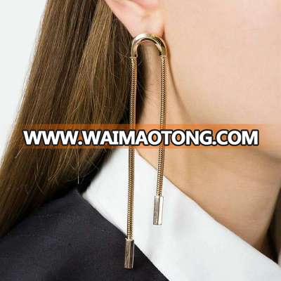 Dvacaman 2016 New Fashion Jewelry Metal Mai Long Earrings U Vintage Punk Wedding Party Stud Earring Statement For Women 3830