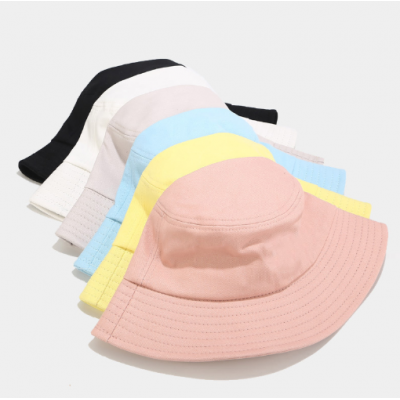 Dvacaman 2020 Fashion New Designer 4 Colors Candy Color Solid Color Blank Cotton Fishermen Hat/Bucket Hat for Women Summer Fall