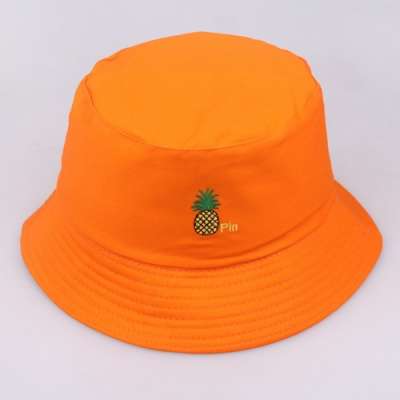 Dvacaman 2020SS Fashion 4 Colors Pineapple Embroidered Cotton Fishermen Hat/Bucket Hat for Women Spring Summer